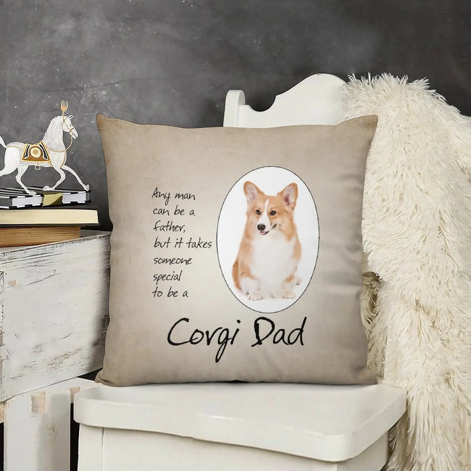 Подушка для дивана Corgi Dad подушка наволочка