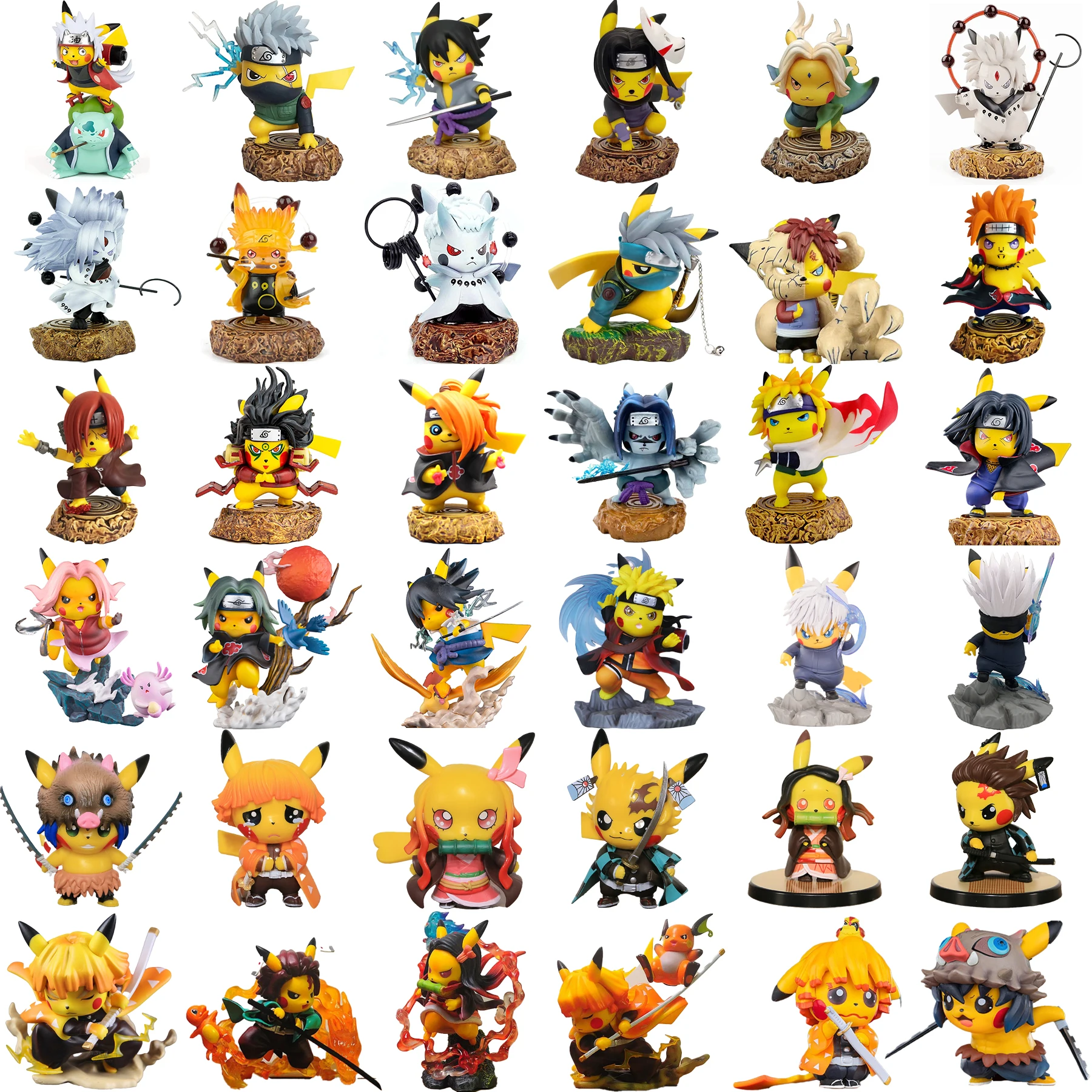 

Pokemon Figures Kawaii Anime Action Pikachu Cosplay Naruto Demon Slayer Model Statue Children Toys Collection Gift Decorate