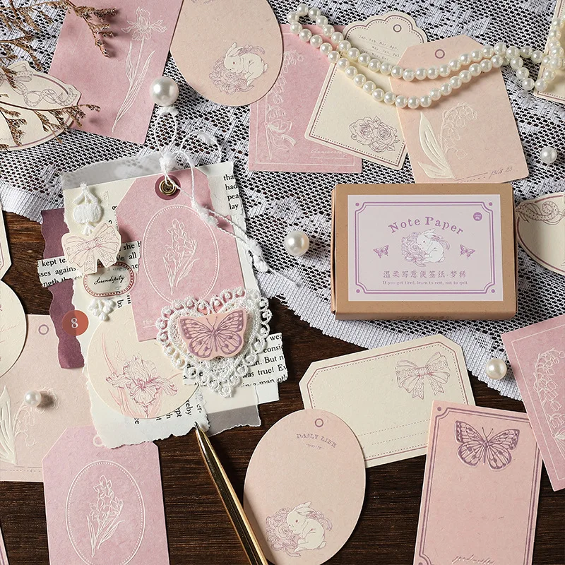 

30pcs Vintage Plant Butterfly Frame Material Paper Memo Pad Background Paper Diary Lable Retro basics simple INS Message