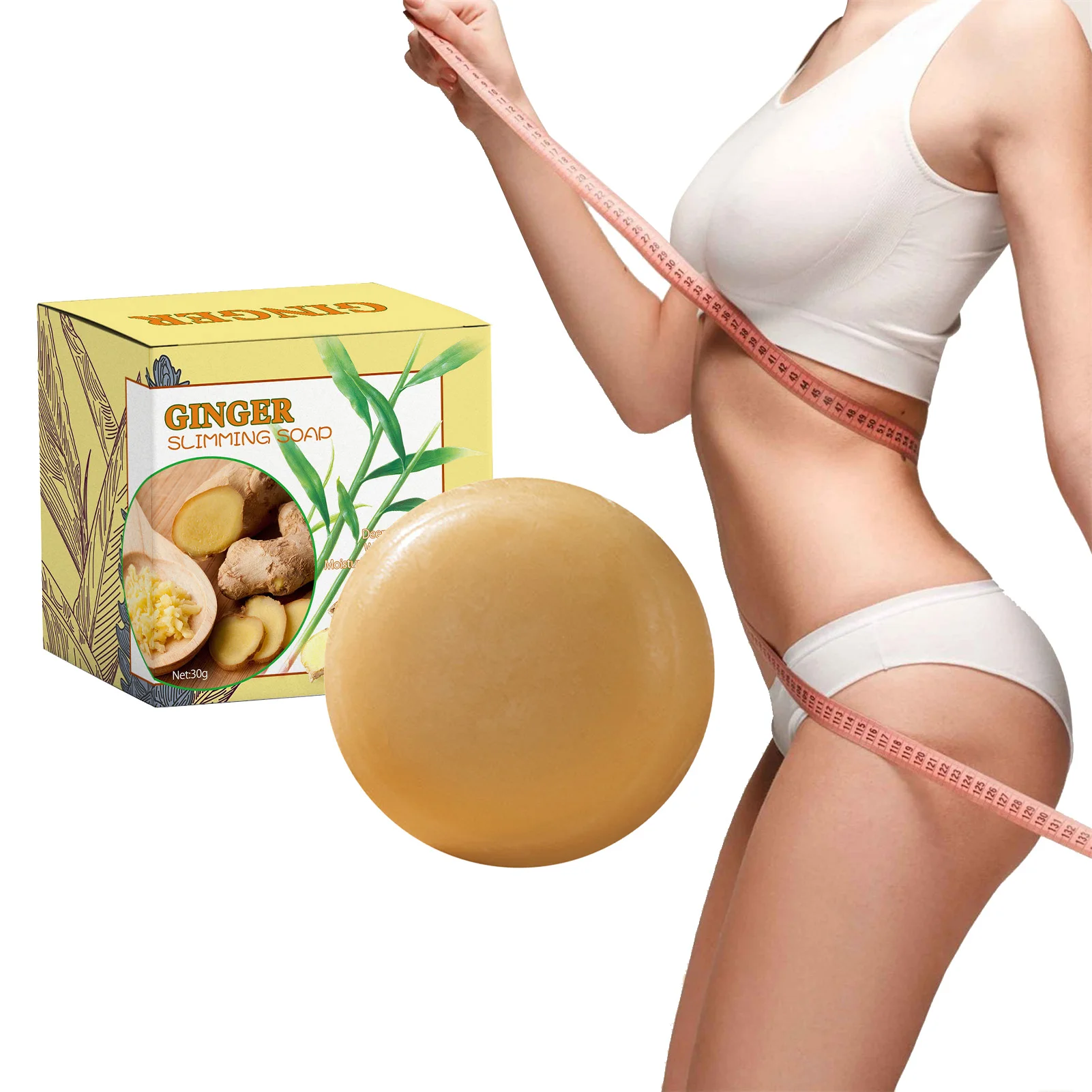 

Natural Ginger Handmade Bar Soap Organic Ginger Bath Soap Cleanser For Face And Body Natural Handmade Moisturising Slimming Bar