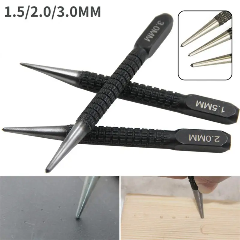 

Alloy Steel Center Punch 1.5/2/3mm Tapered Point Diameter Metal Wood Marking Drilling Tool For Alloy Steel Metal Wood Drilling