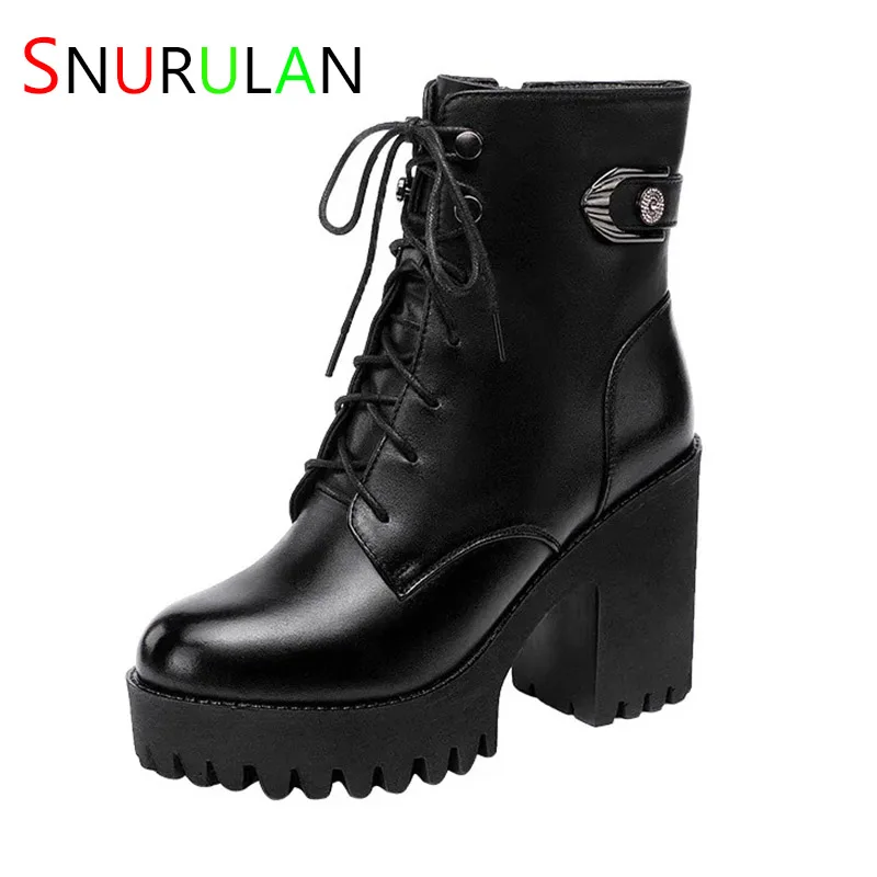 

Женские мотоциклетные ботильоны на платформе, ботинки из натуральной кожи на среднем каблуке, небольшие размеры 32-43, Осень-зима 2023