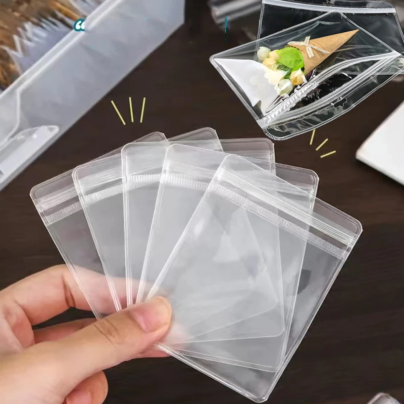 

50 Pcs Transparent Self Sealing Adhesive Pouch PVC Bag Jewelry Storage Book Plastic Storage Bags for Jewelry Display Packaging
