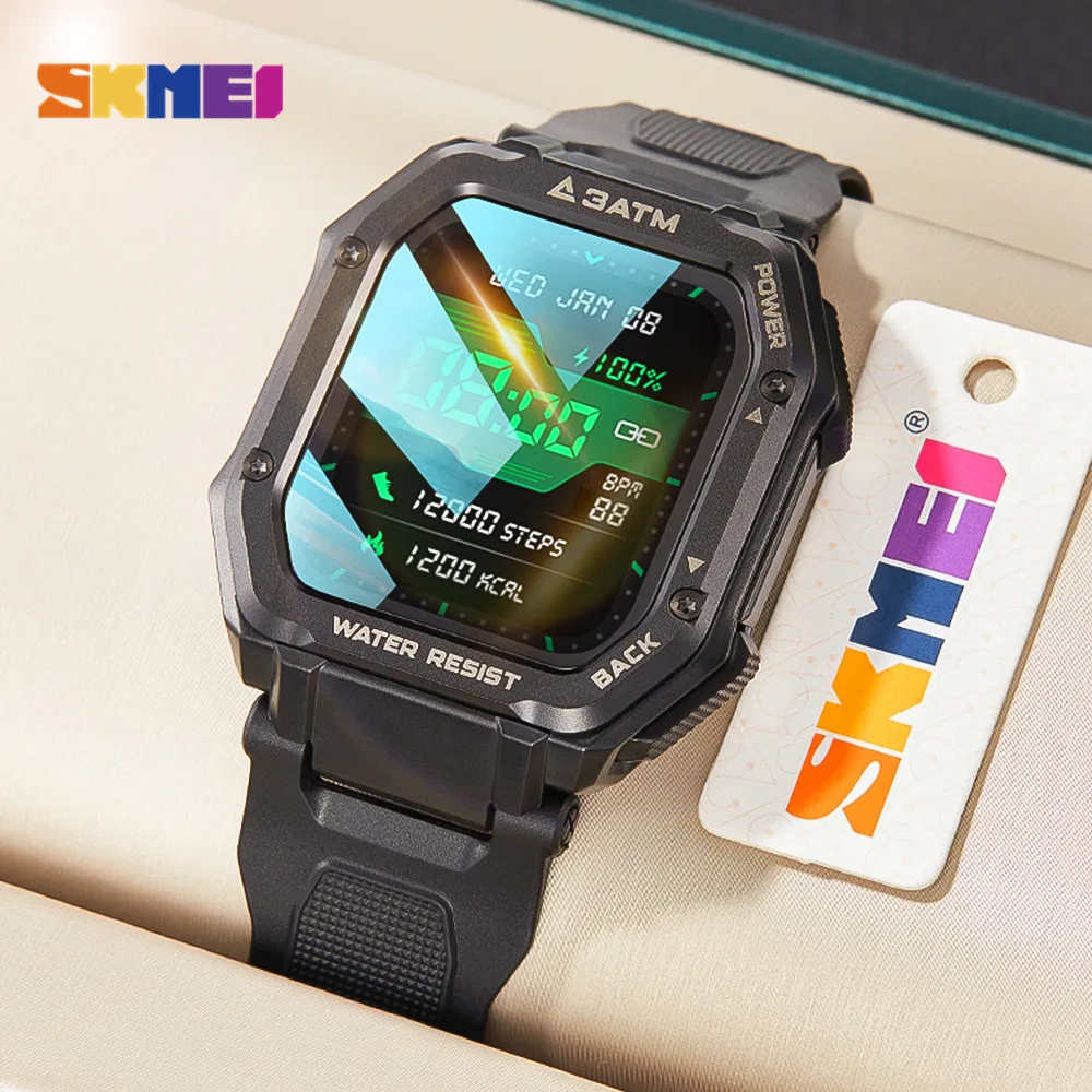 SKMEI Smart Watch Men 1.69 Inch Full Touch Screen IP67 Waterproof Pedometer Sports Fitness Tracker Smartwatch For Android Ios