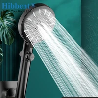 hibbent 6 modes adjustable shower head high pressure shower head one key stop water handheld spray nozzle bathroom accessories