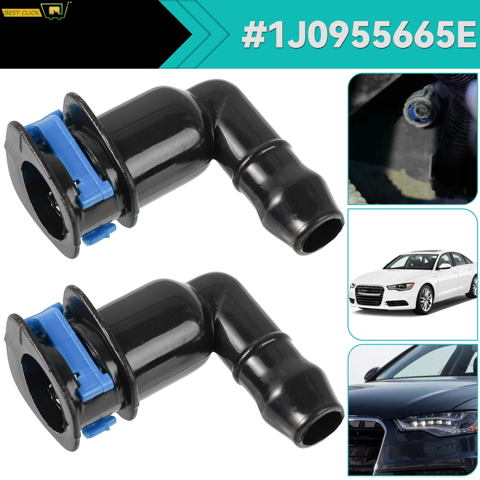 

2 шт. разъем насоса омывателя фар 1J0955665E для VW Golf Jetta Passat Polo EOS Sharan Beetle Audi A6 A8 TT