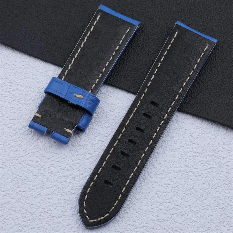 Браслет для часов из натуральной кожи с защитой от пота 22/24/26 мм