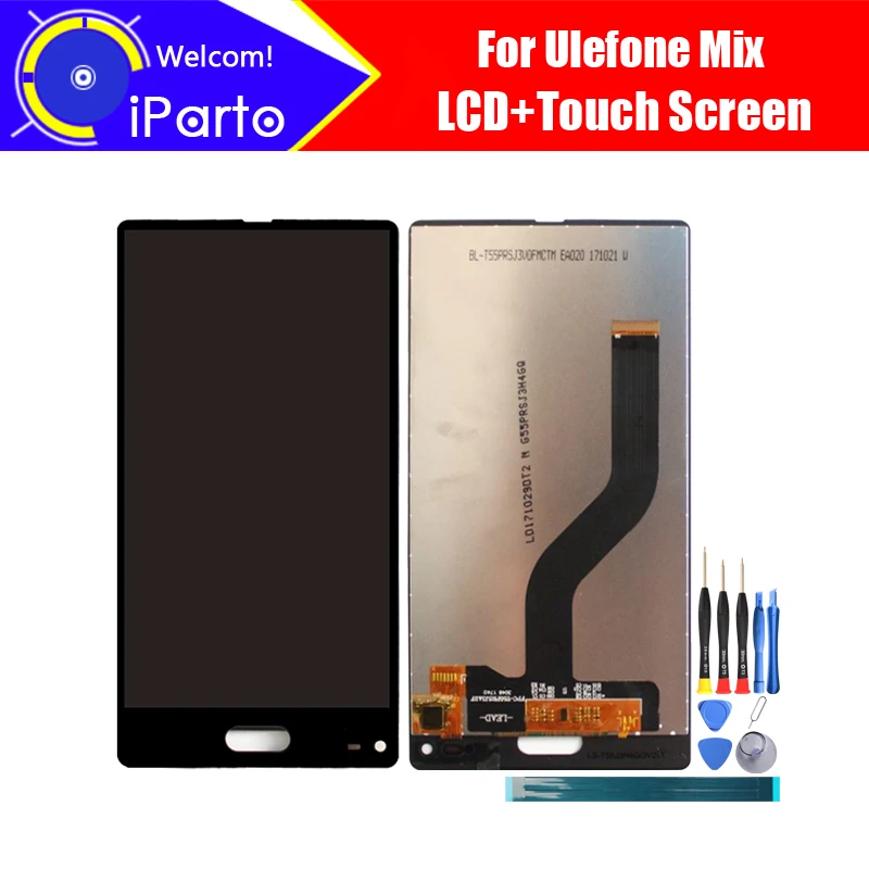 

ЖК-дисплей 5,5 дюйма Ulefone Mix + кодирующий преобразователь сенсорного экрана в сборе, 100% Оригинальный Новый ЖК-дисплей + сенсорный дигитайзер для Mix + Инструменты