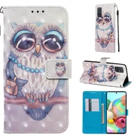 wind chime girls wallet for samsung galaxy a8 plus 2018 s20 fe plus ultra a41 a51 a71 owl butterfly flower phone case d03e