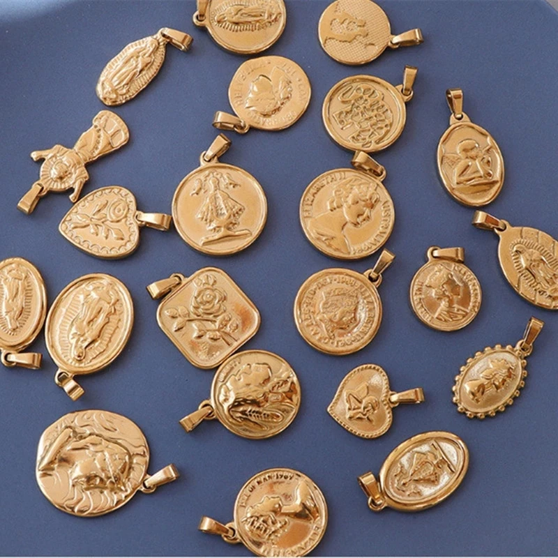 

Подвеска Дева Мария из нержавеющей стали, 20 стилей, искусственный цветок, для самостоятельного изготовления ювелирных изделий, аксессуары, ...