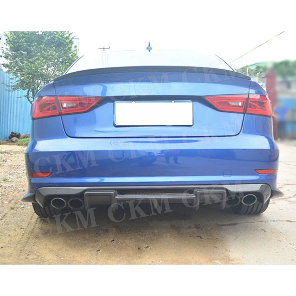 Задние разделители для губ из углеродного волокна/FRP фартуки спойлер Audi A3 S3 Sedan 2014