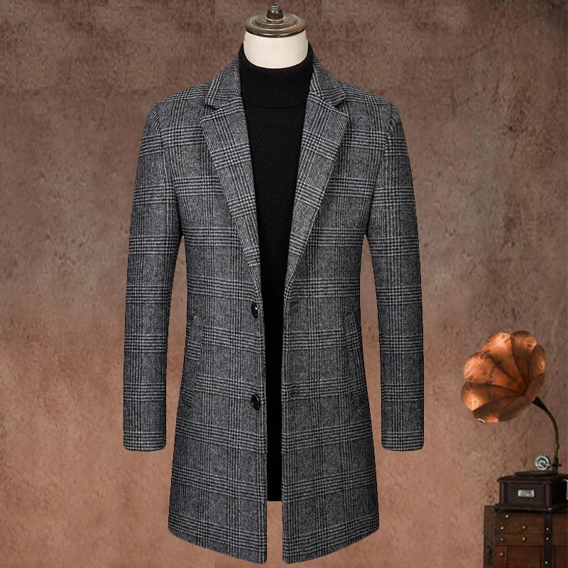 

High Quality Blazer Men's Lengthened Italian Style Elegant Fashion Simple Business Casual Gentleman's Fitted Trench Coat 2023