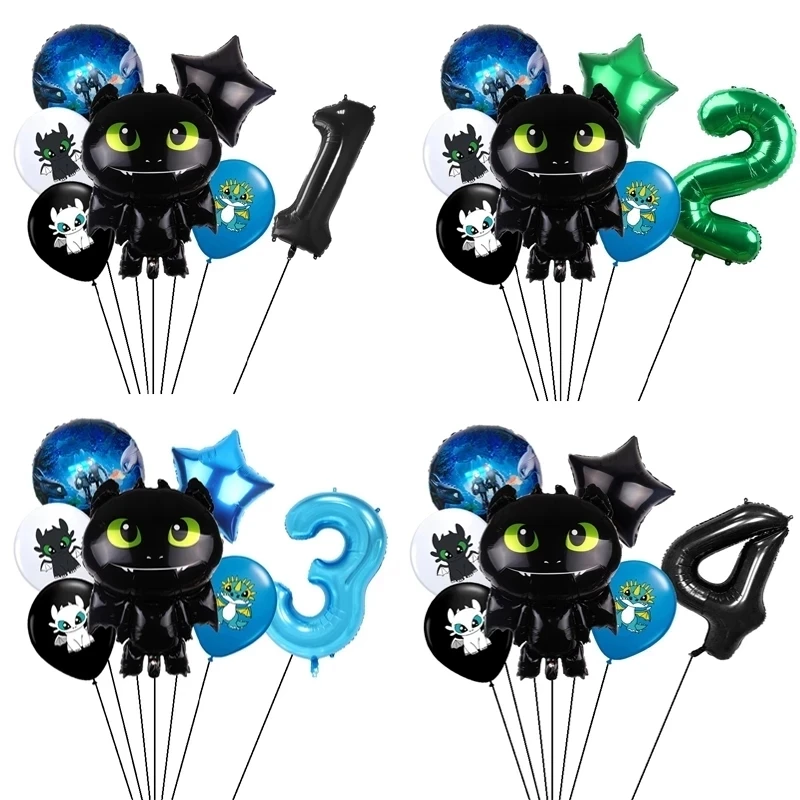 Тренировочные воздушные шары из фольги черные без зубов с зелеными глазами |