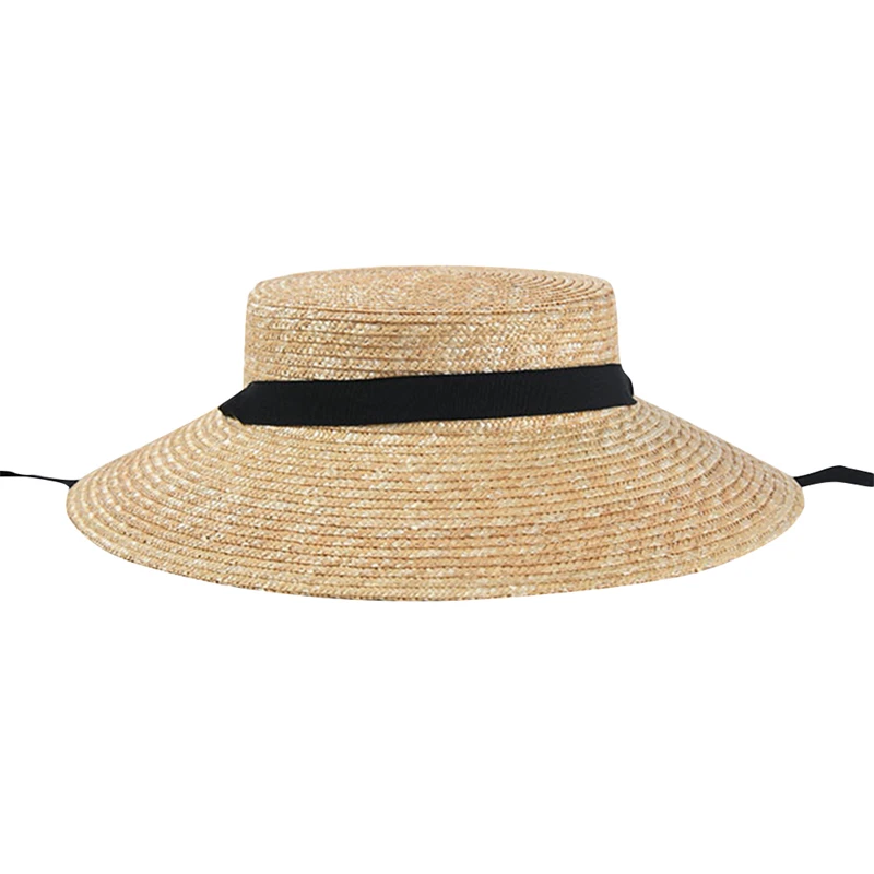 Женская соломенная шляпа от солнца с широкими полями в повседневном стиле для