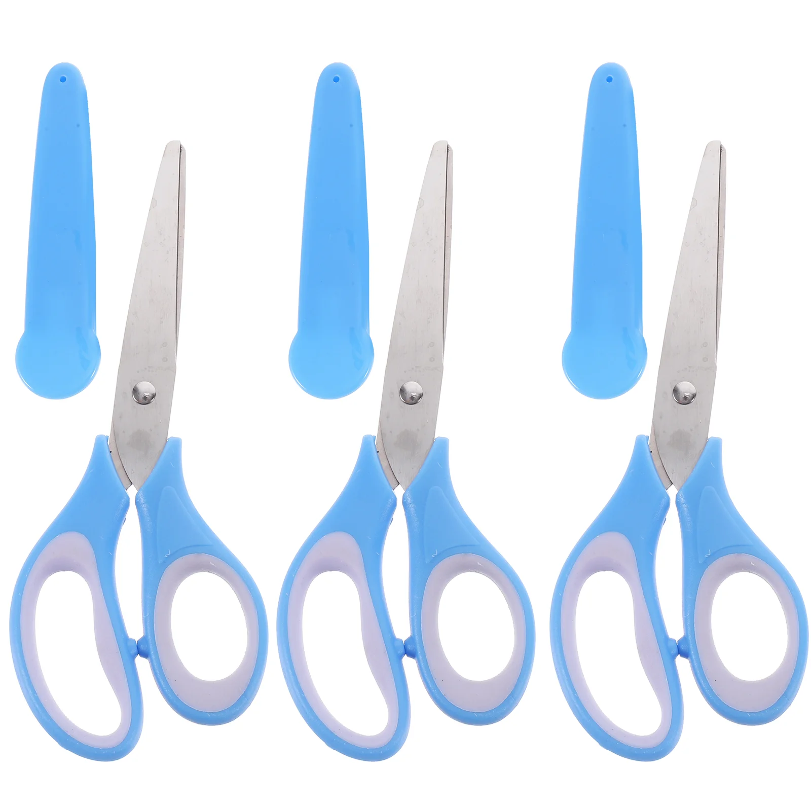 

3pcs Handcraft Scissors Tool Kids Safety Scissors Stainless Steel Scissors Crafts Scissors With Sleeves