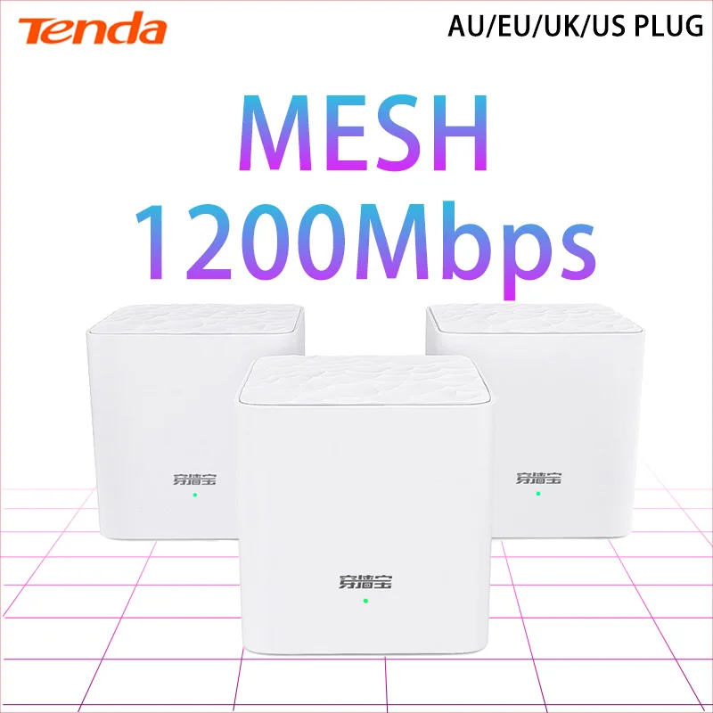 Tenda Nova MW3 Wifi Router AC1200 Dual-Band for Whole Home Wifi Coverage Mesh WiFi System Wireless Bridge, APP Remote Manage