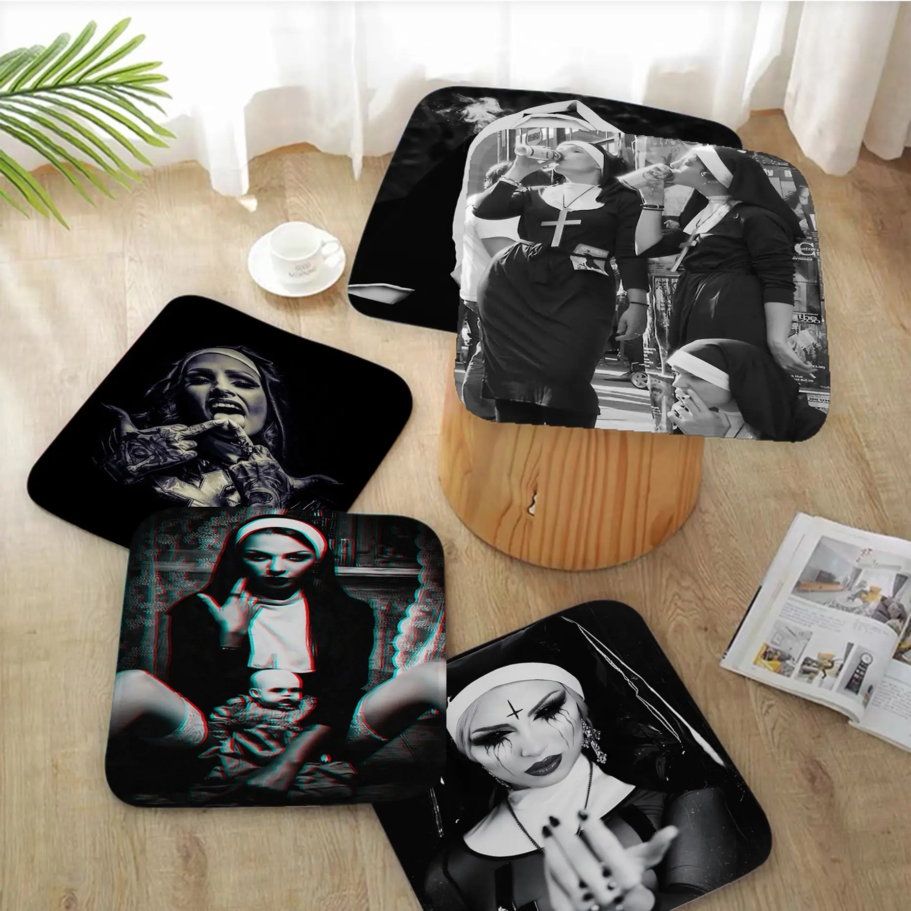

Sister Style Nun Sexy Girl Modern Minimalist Style Plush Cushion Home Back Cushion Soft Comfortable 50x50cm Seat Mat