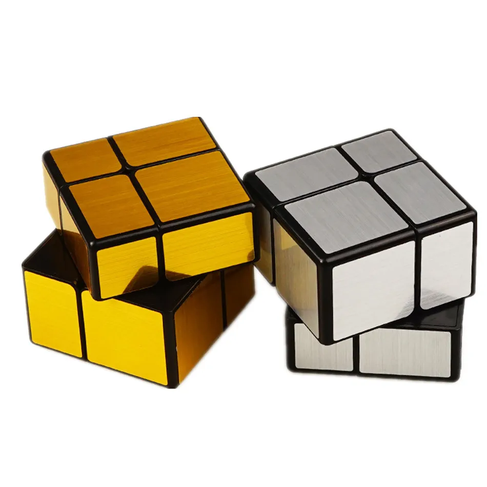 

Qiyi Mirror Cube 2x2 Speed Cube 50mm 2x2x2 Gold Silver Mirror Magic Cube Puzzle Educational Toys for Children Mirror