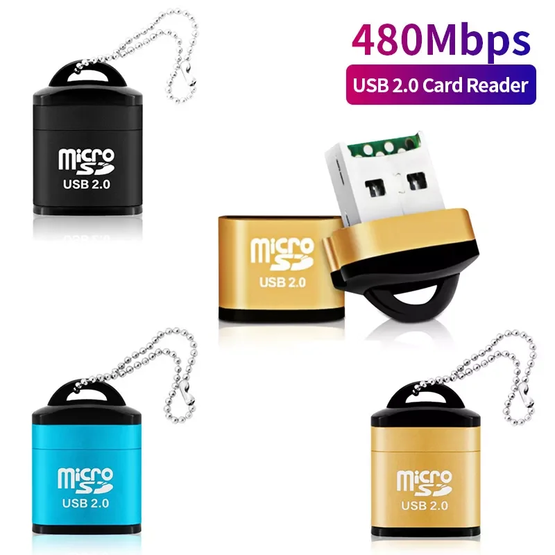 

USB Micro SD/TF кардридер, адаптер USB 2,0, мини устройство для чтения карт памяти, высокоскоростной USB-адаптер для телефона, ноутбука