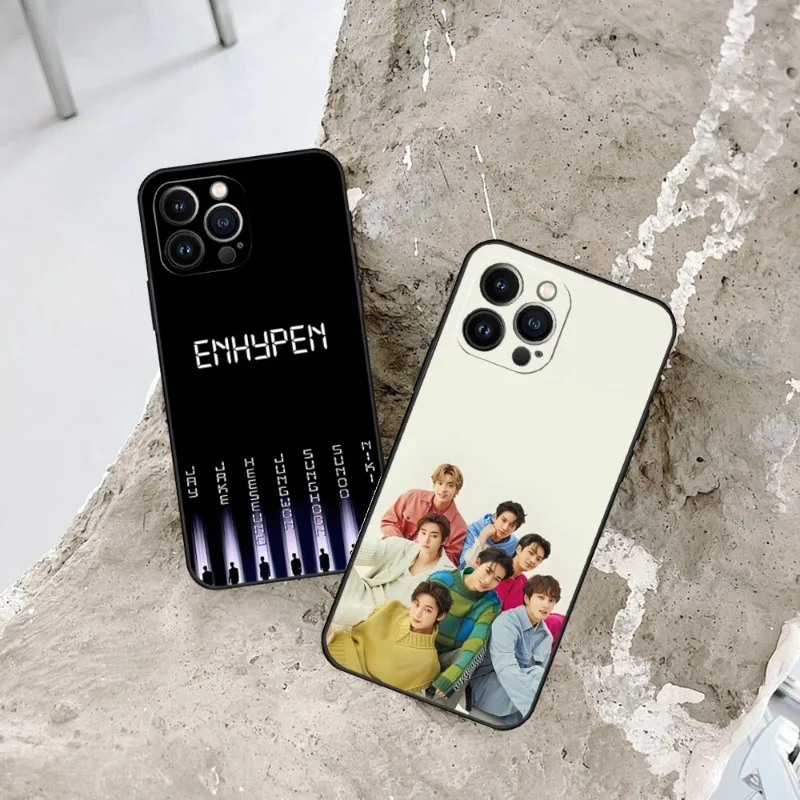 Силиконовый мягкий чехол-накладка E-enhypen для Iphone 13 Pro Max 14 Mini 12 11 Xr X Xs 6s 6 8 7 Plus