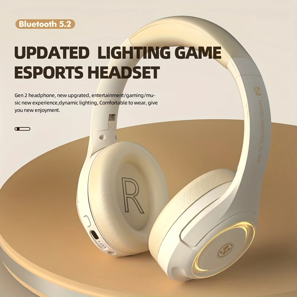 

A8 White Wireless BT Headphone Head-mounted Wired Gaming Computer E-sports Earphones To Discharge Water Sports Noise Reduction