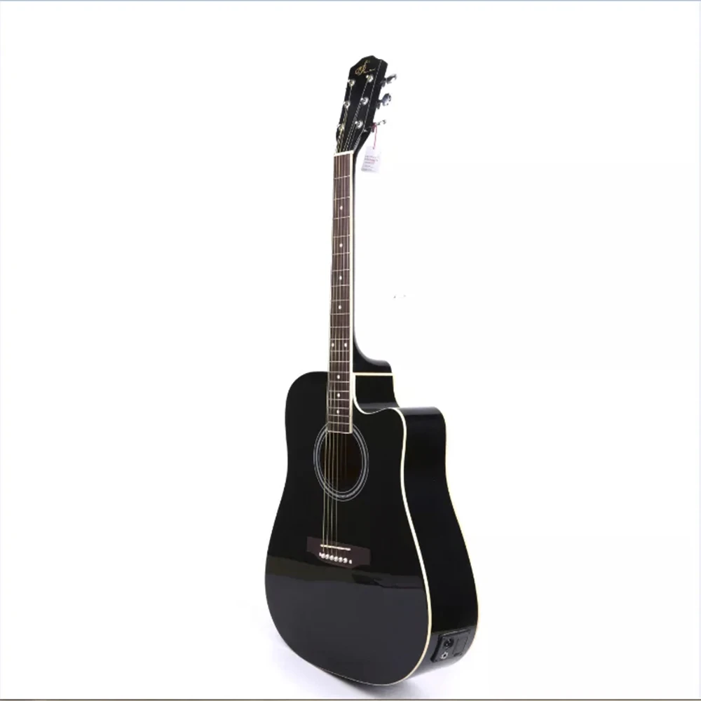Enlarge 41Inch Sandal Wood Acoustic Electric Guitar Electric Box Guitar Folk Guitar with Pickup