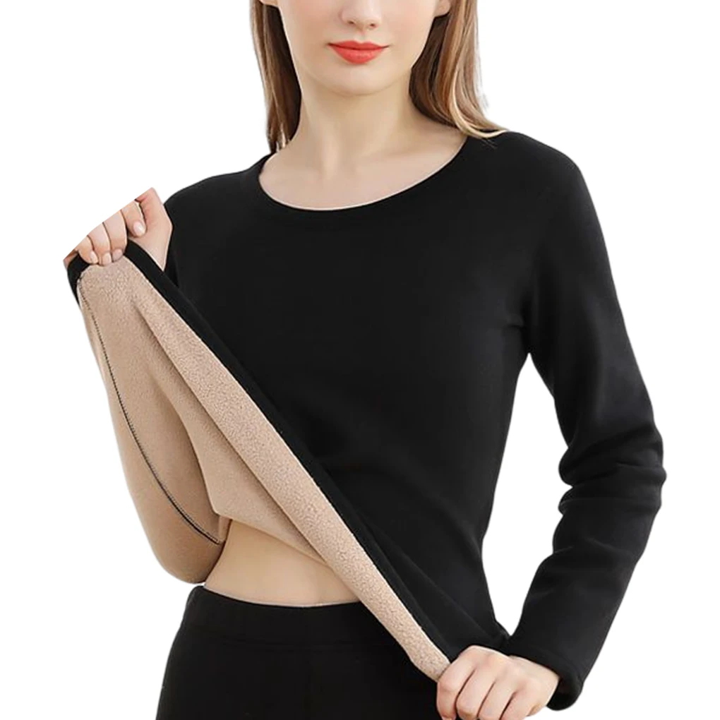 

Женское термобелье, зимние колготки из флиса ягненка, утепленные эластичные колготки для холодной погоды, удлиненная одежда из двух предме...