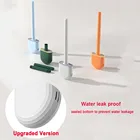 Щетка для унитаза Водонепроницаемая с основанием, силиконовая плоская головка, гибкая мягкая щетинка с быстросохнущим держателем