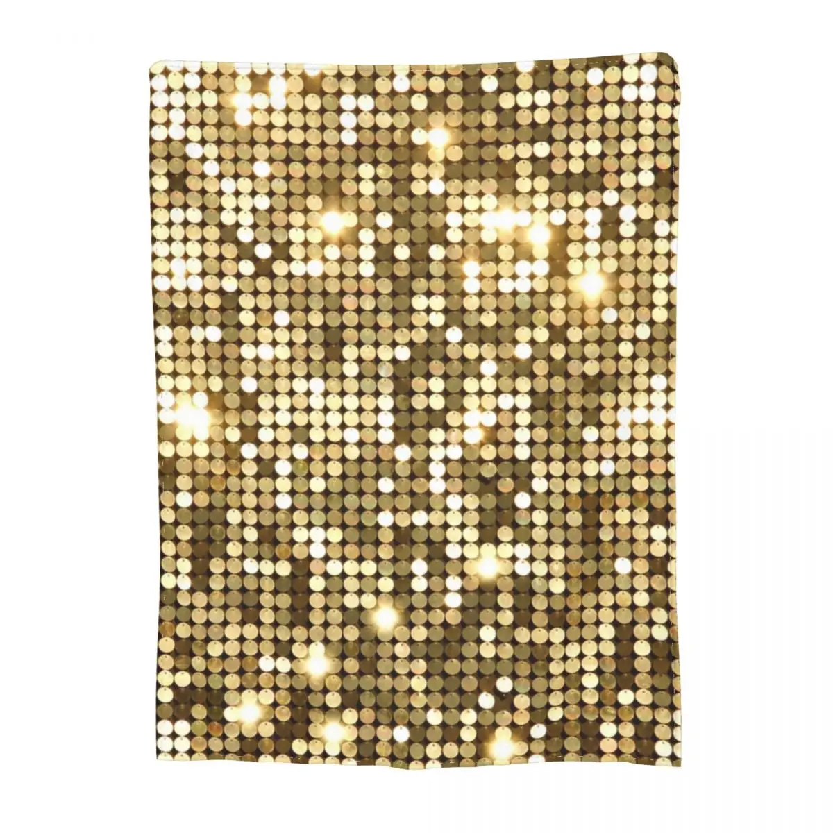 Golden Disco Ball Blanket Metallic Glitter Sparkles Fuzzy Fleece Blanket For Photo Shoot Soft Cheap Bedspread