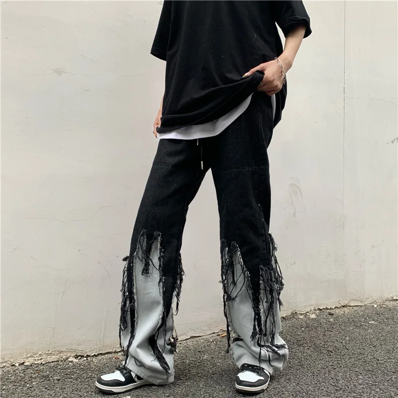 DEEPTOWN Punk Y2K Jeans Loose Straight Designer Denim Pants Casual Harajuku Hip Hop Trousers Male Streetwear Fashion Spring 4XL