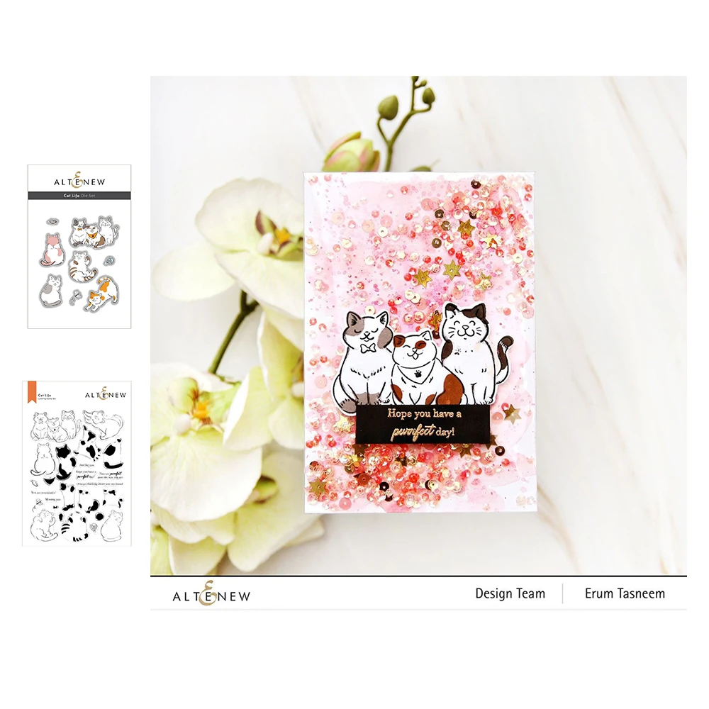 

Cat Life metal Cutting Dies Silicone Stamps Set Scrapbook Diary Decoration Stencil Embossing Template Diy Greeting Card Handmade