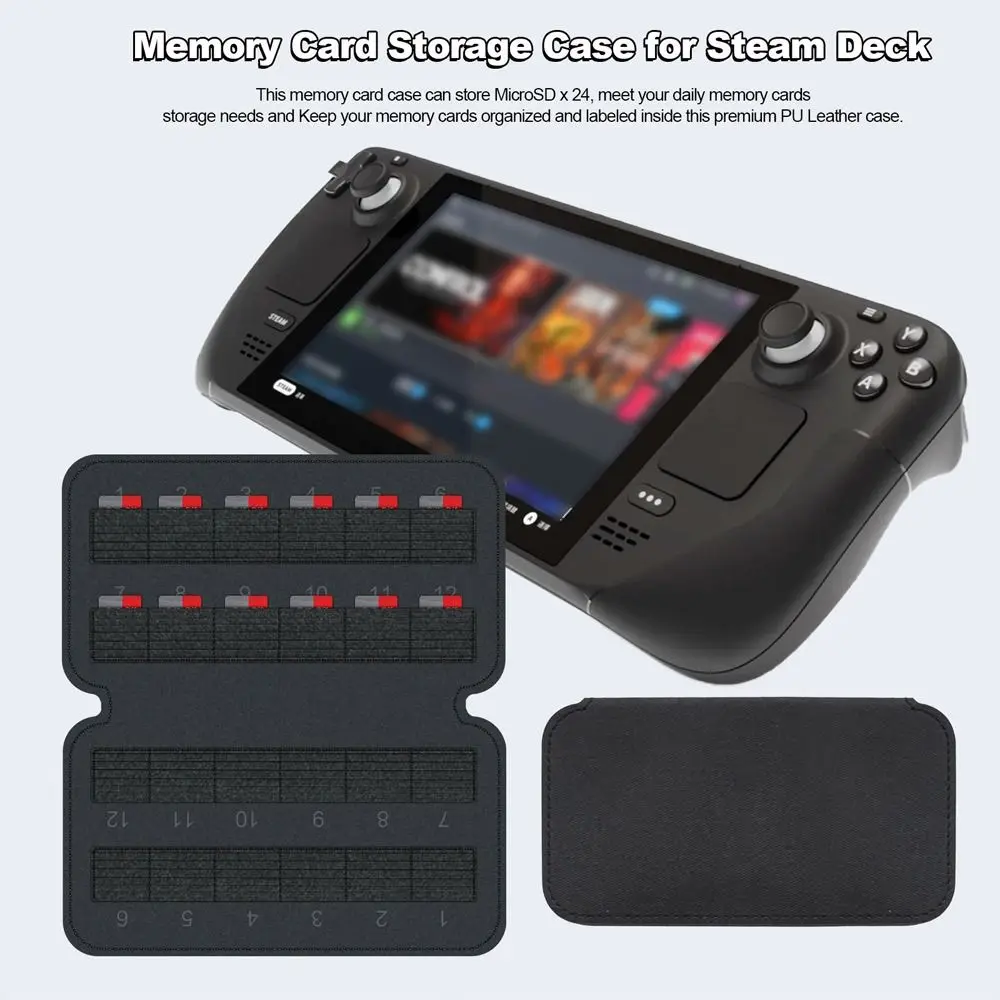

Universal 24 Slots For Steam Deck Card Holder Memory Card Case Carrying Case TF Card Storage Game Card Pouch