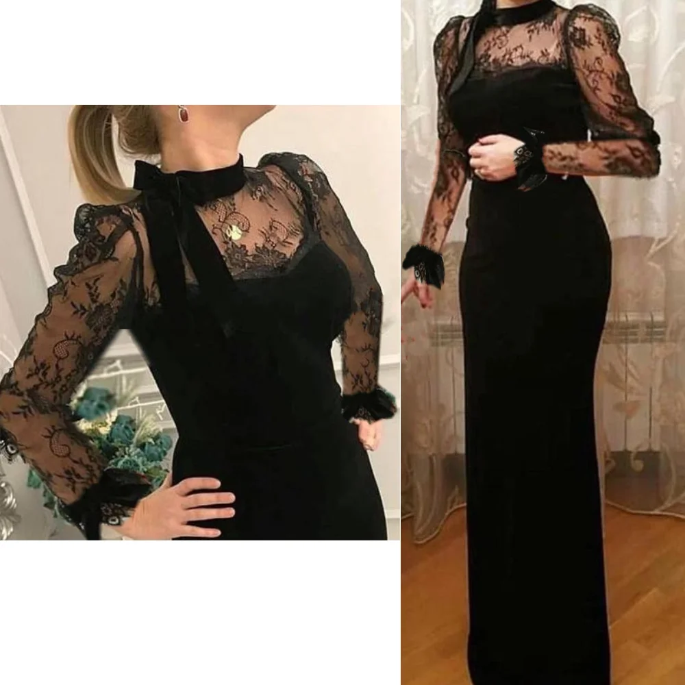 Купи Women Evening Prom Celebrity Party Dresses 2022 Plus Size Long Sleeve Black Luxury Elegant Mermaid Gala Mother Dress For Wedding за 9,523 рублей в магазине AliExpress