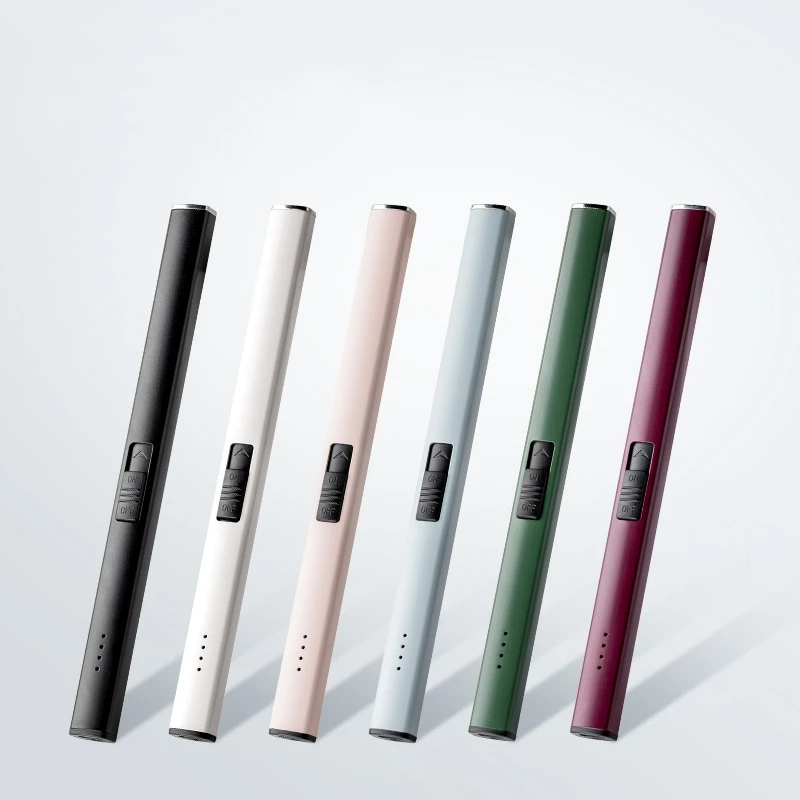 

Mini Strip Metal Windproof Portable USB Rechargeable Lighter, Pulse Flameless Arc Aromatherapy Igniter, High-end Gift for Men