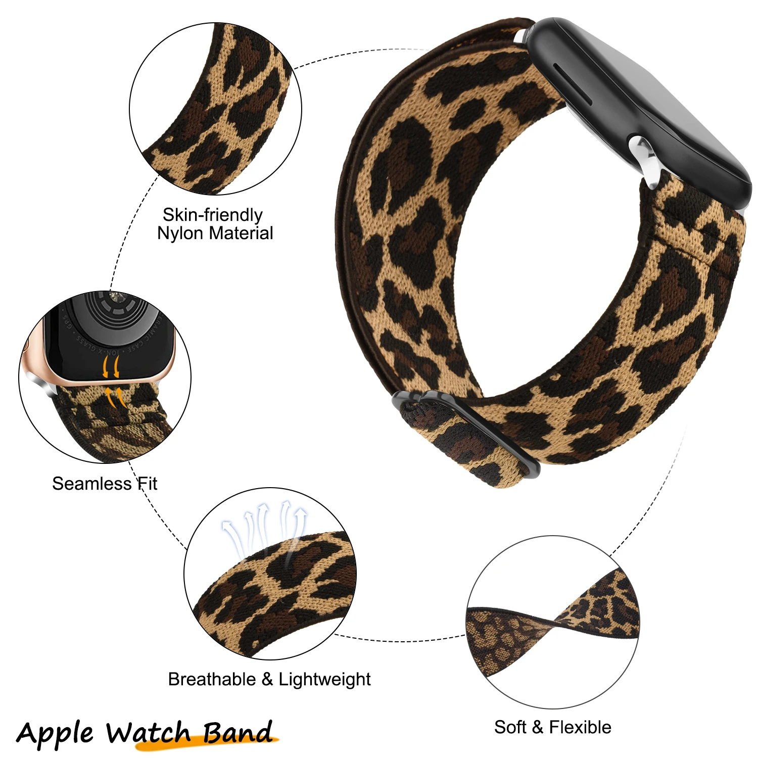 Nylon Loop Strap for Apple Watch 7 Band 45mm 40mm Smartwatch Belt 42mm Correa Belt Bracelet IWatch Series 4 5 SE Watchband 38mm