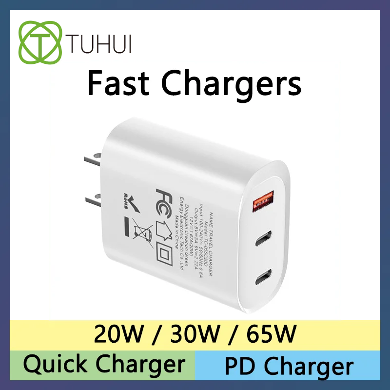 

PD Fast Charger 20W/30W/65W Mobile Phone Charging USB Type-C Quick Chargers 4.0 Power Adapter for iPad Iwatch iPhone13 Xiaomi