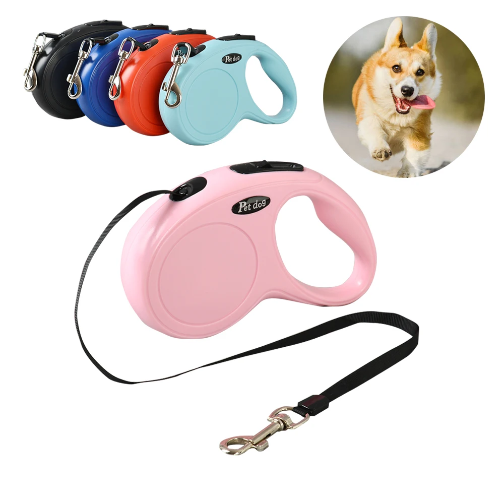 

3m5m Retractable Dog Roulette Leash Durable Tape Small Medium Large Dogs Collar Walking Running Pet Leashes Travel Puppy Rope