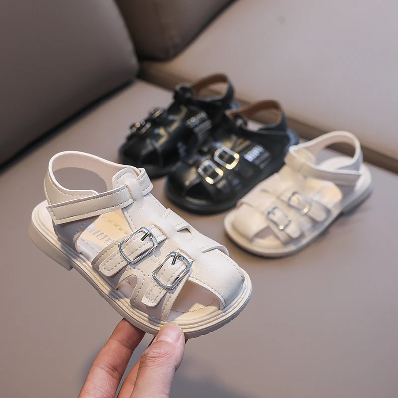 

2022 NEW Kids Shoes Casual Children Kids Shoes Baby Boy Closed Toe Summer Beach Sandals Flat Flat Breathable Beach Slip-On Shoes