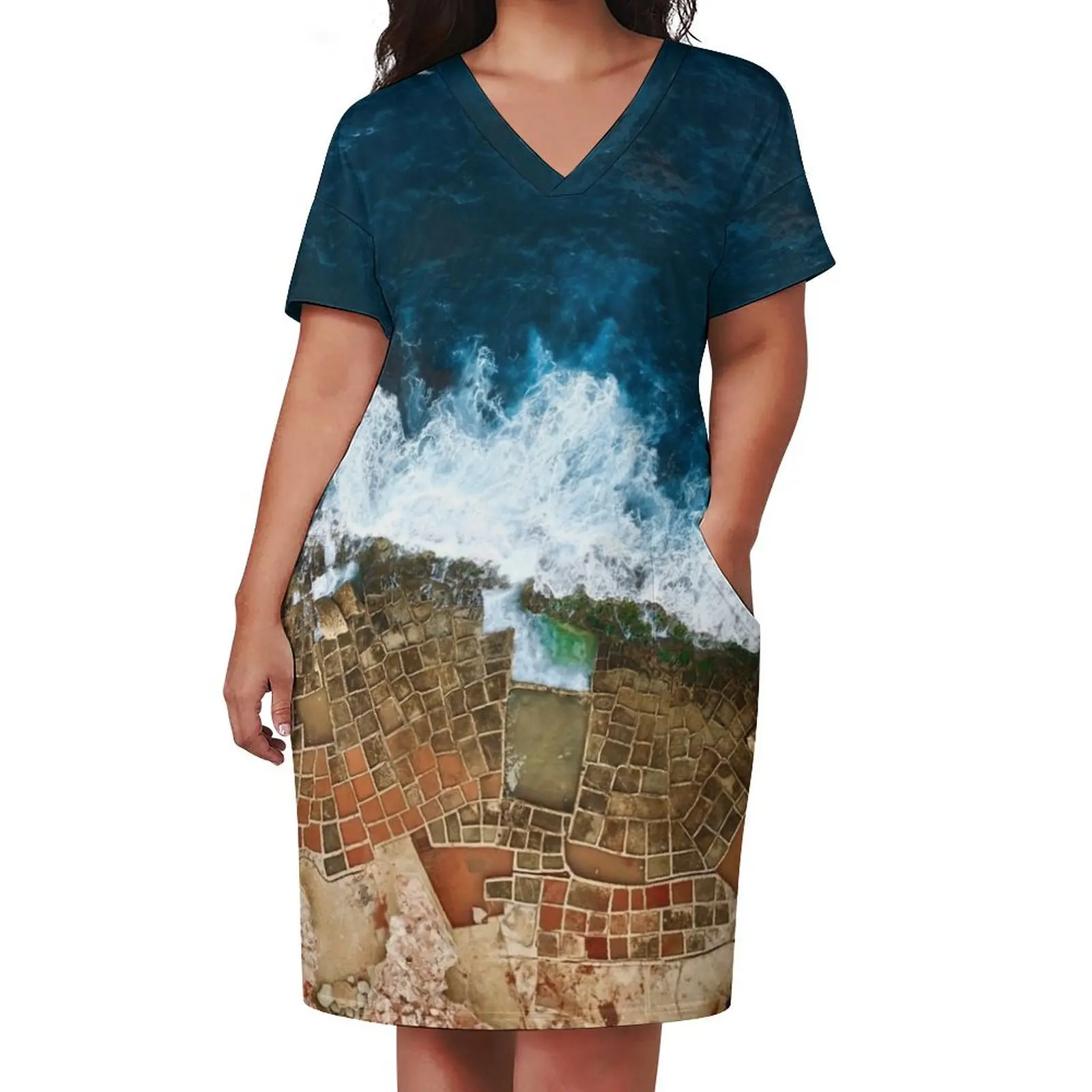 Воздушный снимок соленых сковородок в Марсаскела Мальта свободное платье с