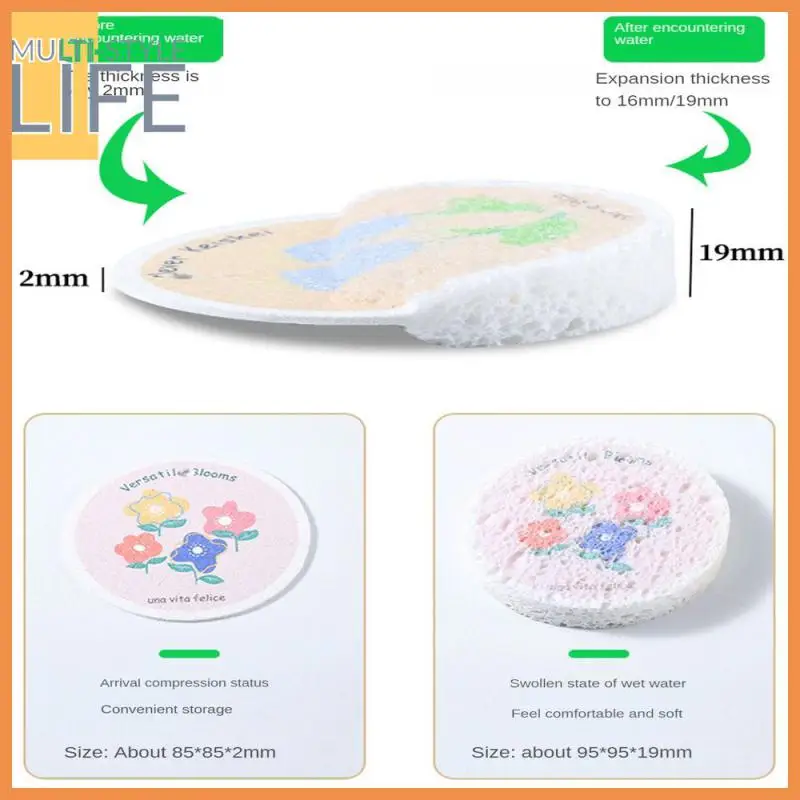 

Creative Pan Cleaning Artifact 8.5x8.5x2cm Sponge Wipe Absorbent Oil Modern Cleaning Sponge Kitchen Accessories Round Cartoon