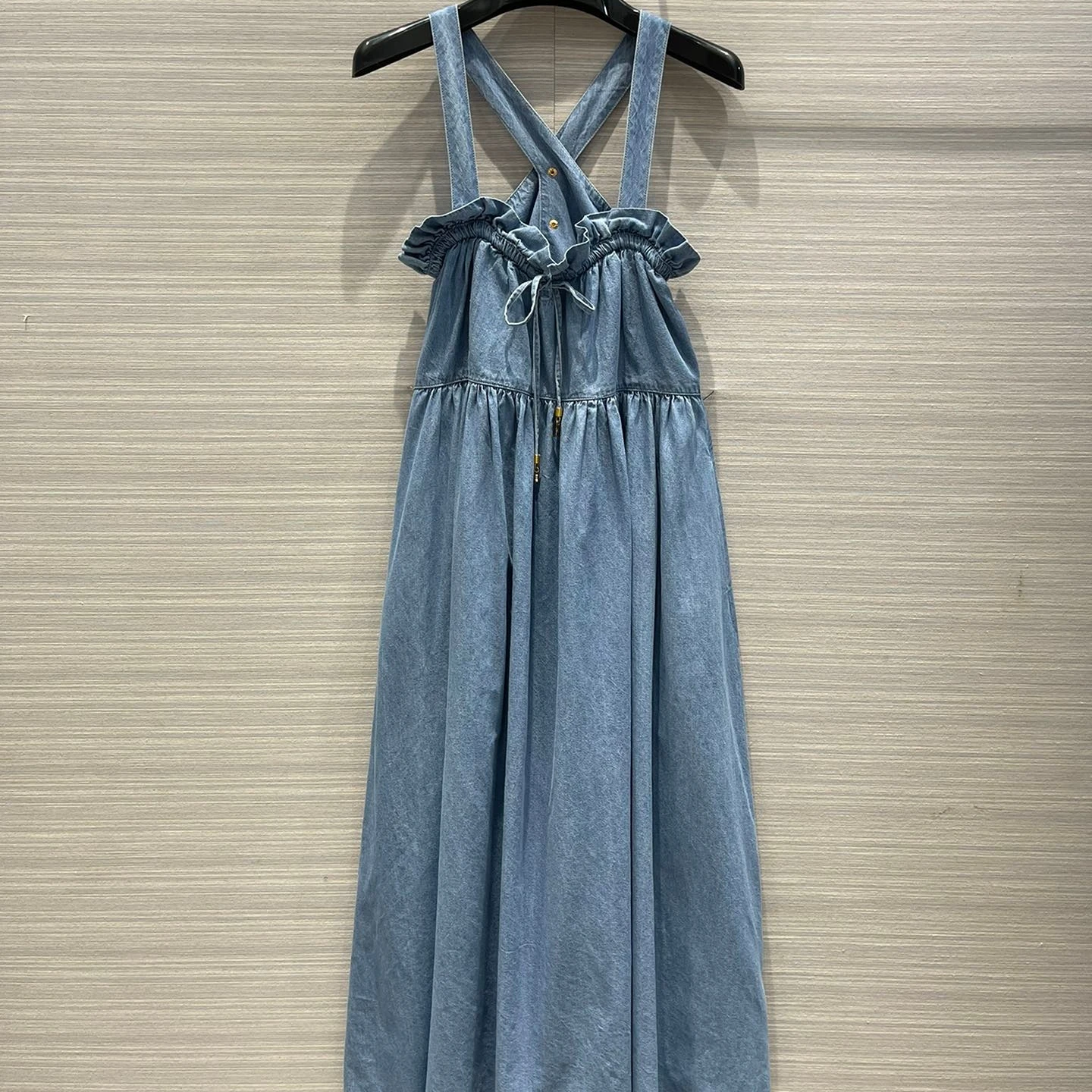 

11.11 High-end Denim Slip Dresses for Women Top Quality Tank High Waist Summer Dress 2022 Holiday Beach Wear Dresses