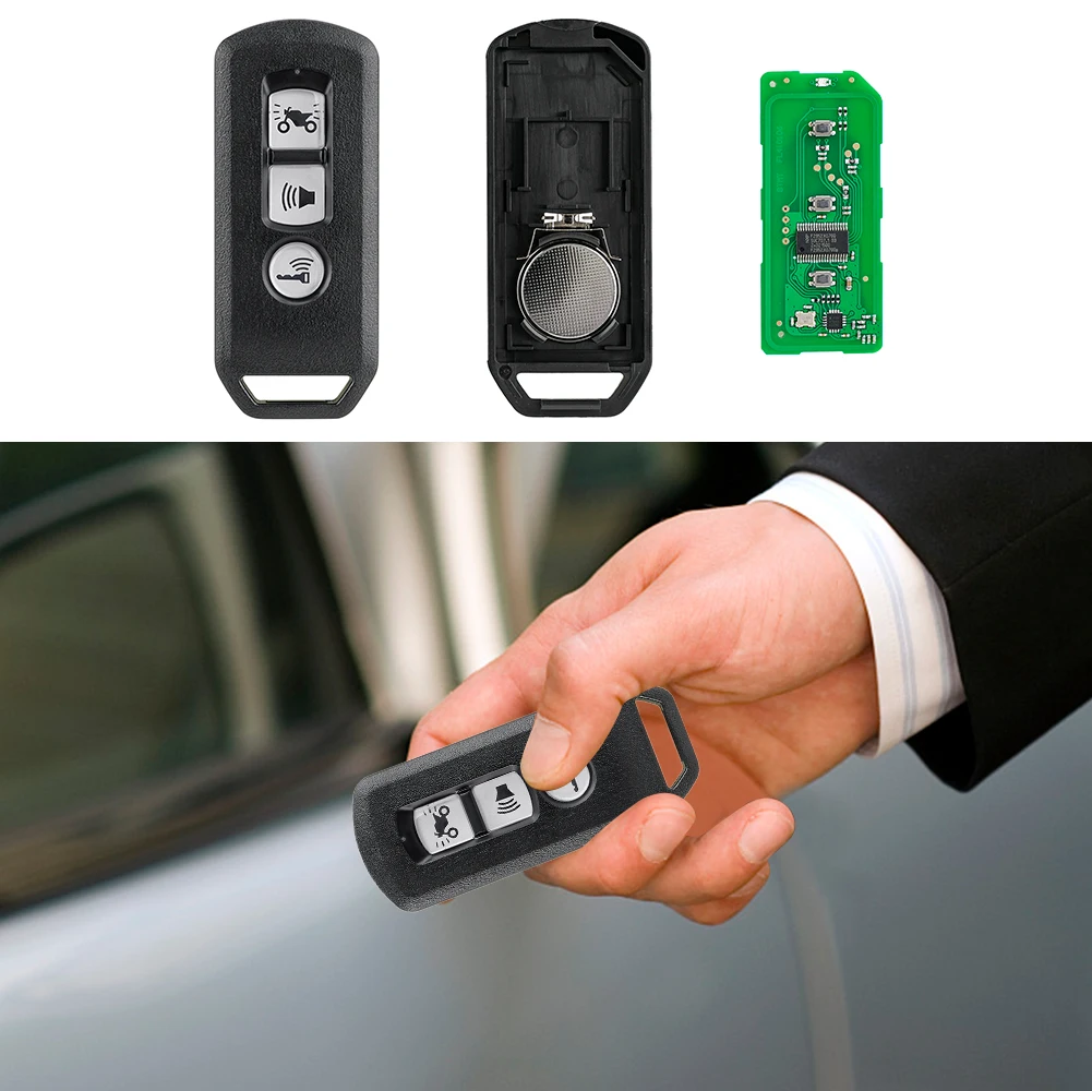

Motorcycle Remote Key Fob 433MHz Remote Control Key 2/3 Button Remote Lock System Metal for Honda Motorcycles Scooters 2015-2016