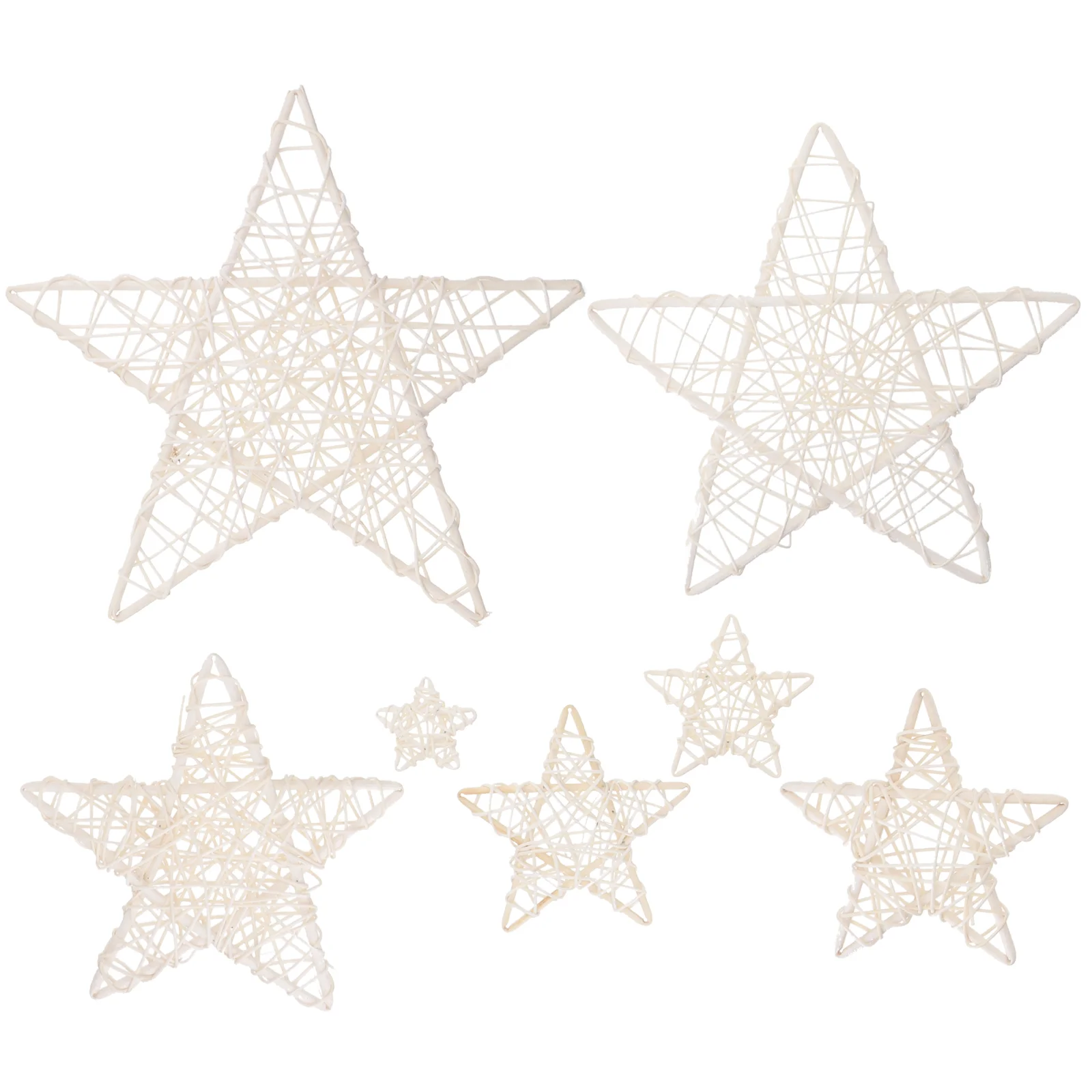 

Star Rattan Tree Decorativechristmasdecorationtopper Pentagram Five Pointed Wicker Wreath Ornaments Decor Wall Twine Wedding Diy