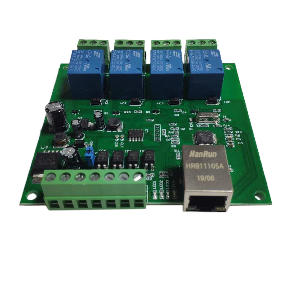 Сетевой пульт дистанционного управления LAN Ethernet RJ45 TCP/IP с 4-канальным реле UDP W5500 |
