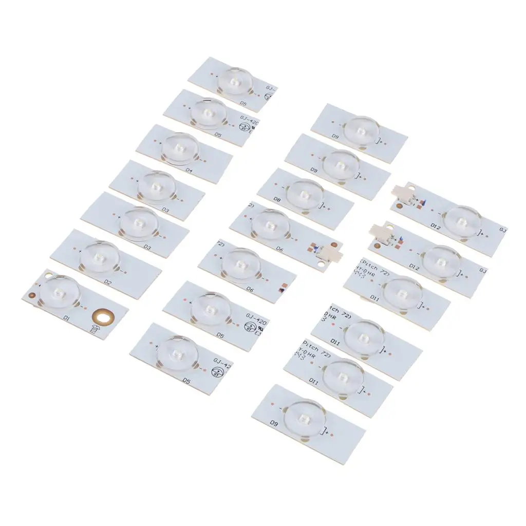 

20pcs LED Strip Light Beads Kit 6V Power Supply, SMD Lamp White Color for TV
