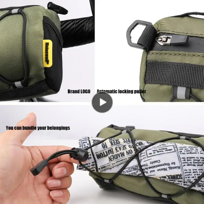 

Portable Detachable Shoulder Strap Cylinder Head Bag Tightening Tether Bike Front Beam Bag Front Elastic Strap Bicycle Bag 2.4l