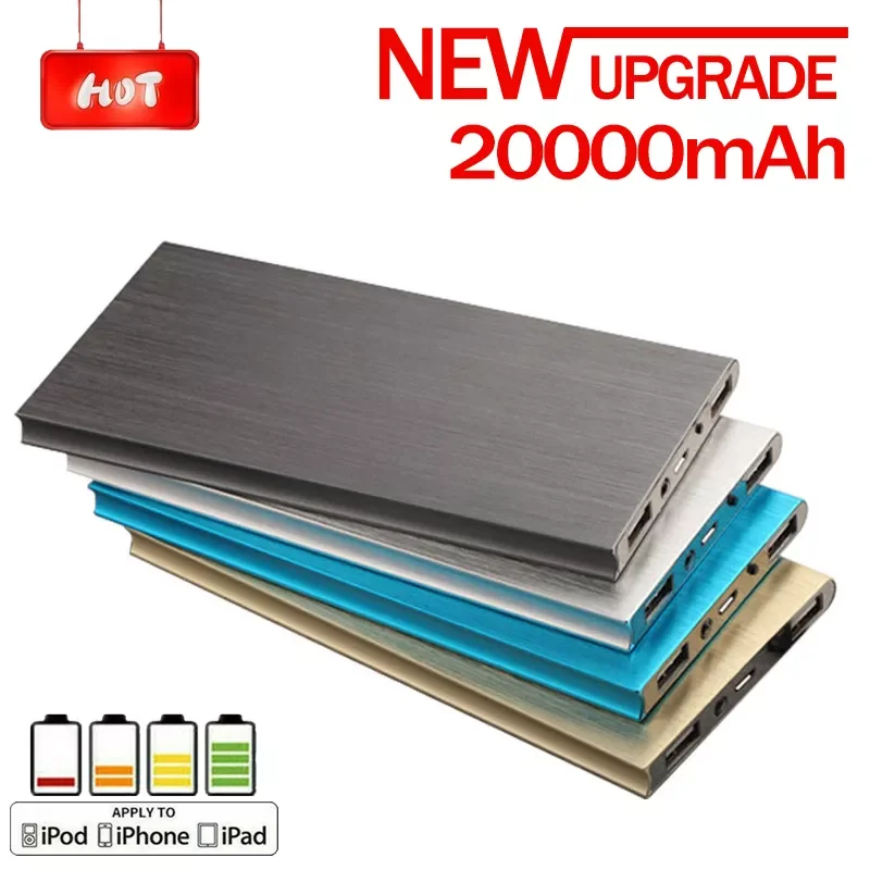 

Power Bank 20000mAh 2 USB Portable Power Supply External Battery Portable Power Bank Suitable for iPhone and