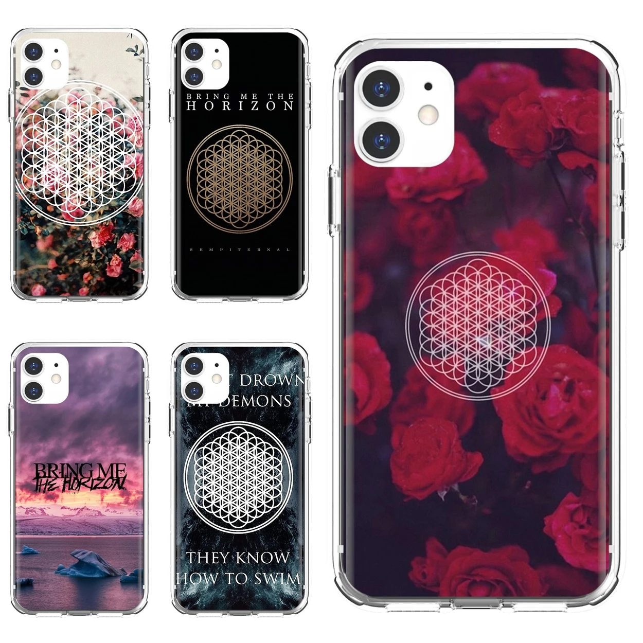 

For iPhone 10 11 12 13 Mini Pro 4S 5S SE 5C 6 6S 7 8 X XR XS Plus Max 2020 Soft Housing Case BMTH-bring-me-the-horizon