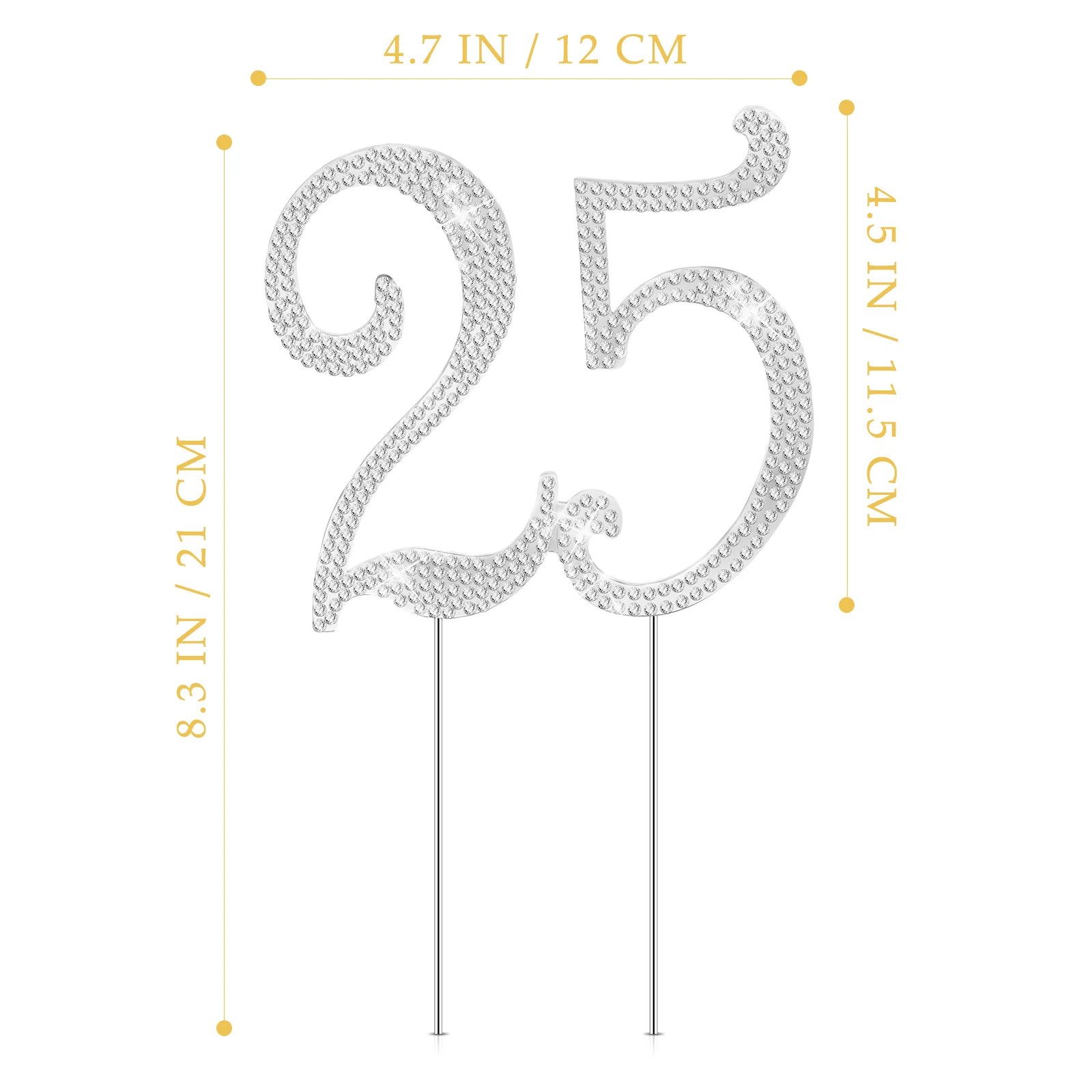 STOBOK Bling 25 топпер для торта вечеринка по случаю дня рождения модное украшение со