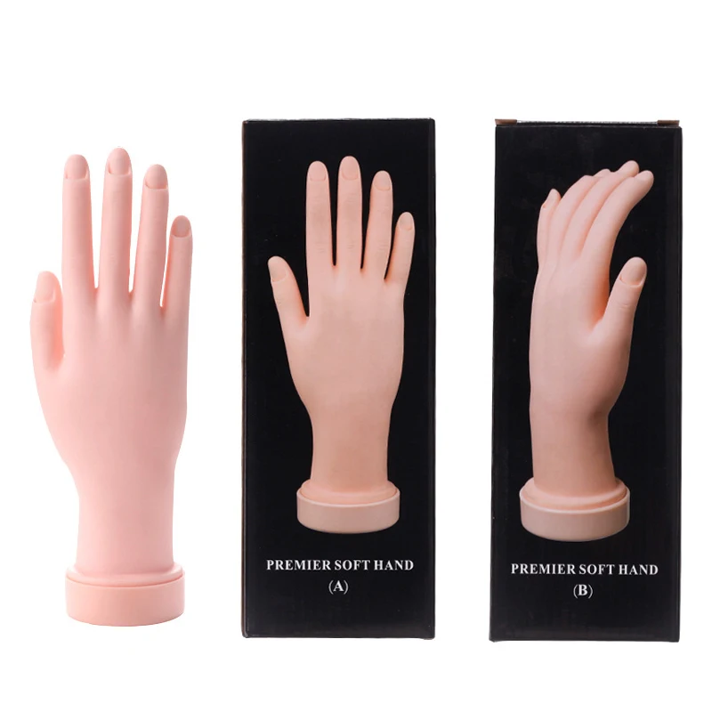 

New Flexible Soft Plastic Flectional Mannequin Model Painting Practice Tool Nail Art Fake Hand for Training Nail Salon 1PCS